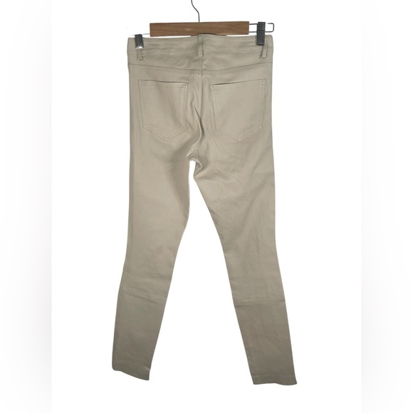 Theory Cream Skinny Lamb Leather Pants Jeans Sz 00 - Picture 3 of 9